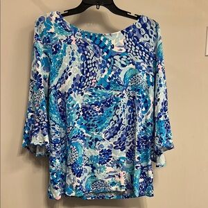 Lilly Pulitzer Blue Patterned Women's Top